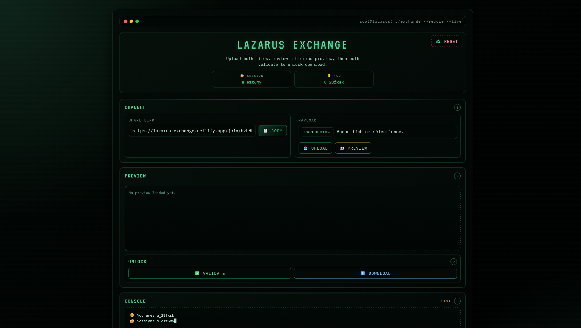 Apercu Lazarus Exchange